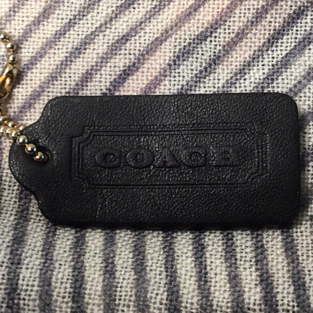 Coach vintage black leather hang tag replacement